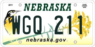 NE license plate WGQ211
