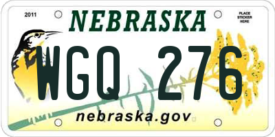 NE license plate WGQ276