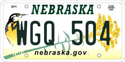 NE license plate WGQ504