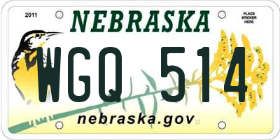 NE license plate WGQ514