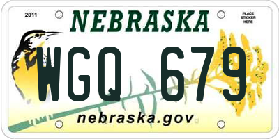NE license plate WGQ679