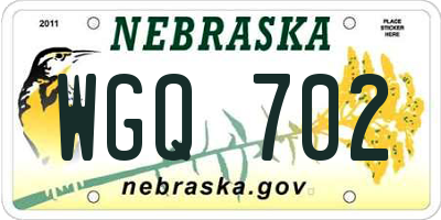 NE license plate WGQ702