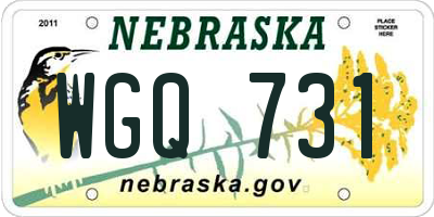 NE license plate WGQ731