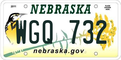 NE license plate WGQ732