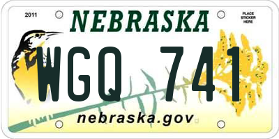 NE license plate WGQ741
