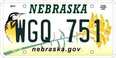 NE license plate WGQ751