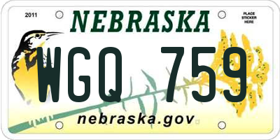 NE license plate WGQ759