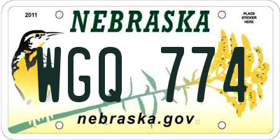 NE license plate WGQ774