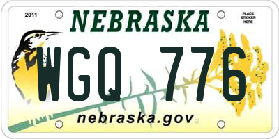 NE license plate WGQ776