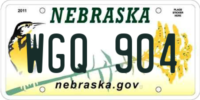 NE license plate WGQ904