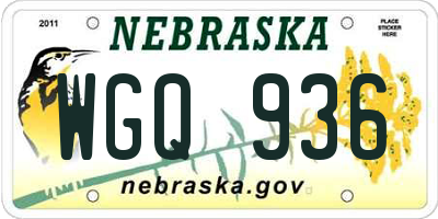 NE license plate WGQ936