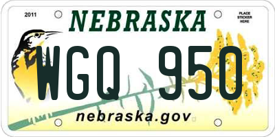 NE license plate WGQ950