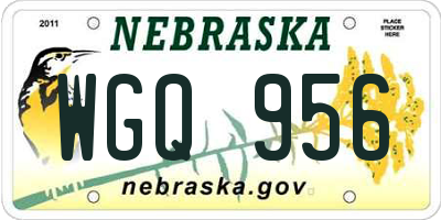 NE license plate WGQ956