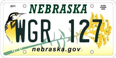 NE license plate WGR127