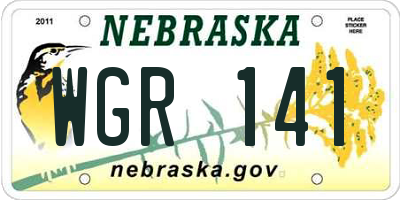 NE license plate WGR141