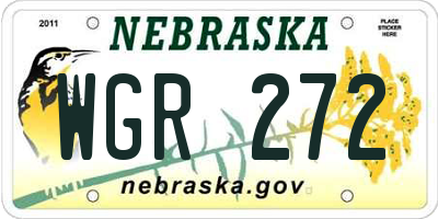 NE license plate WGR272