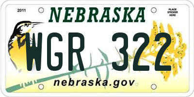 NE license plate WGR322