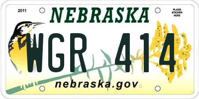 NE license plate WGR414