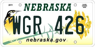 NE license plate WGR426