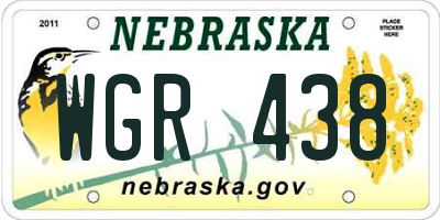 NE license plate WGR438
