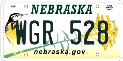 NE license plate WGR528