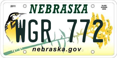NE license plate WGR772