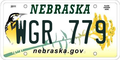 NE license plate WGR779