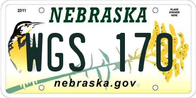 NE license plate WGS170