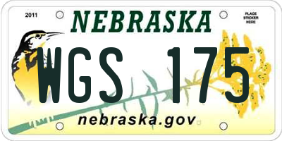 NE license plate WGS175