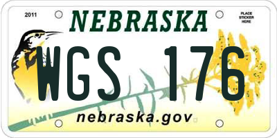 NE license plate WGS176