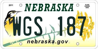 NE license plate WGS187