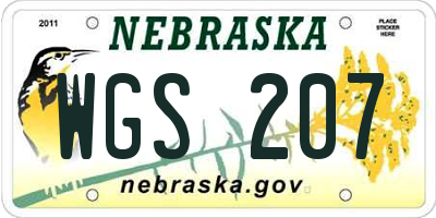 NE license plate WGS207