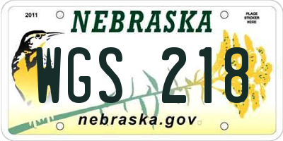 NE license plate WGS218