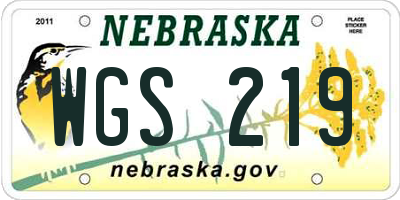 NE license plate WGS219