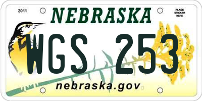 NE license plate WGS253