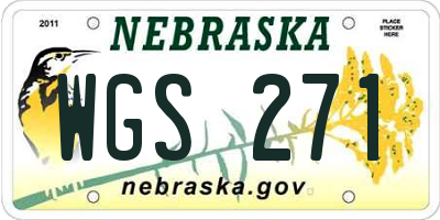 NE license plate WGS271