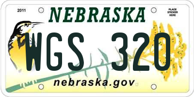 NE license plate WGS320