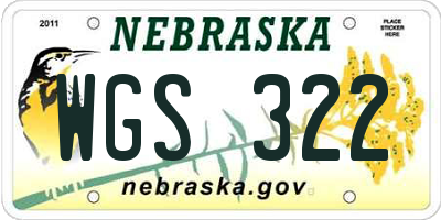 NE license plate WGS322