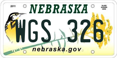 NE license plate WGS326