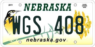 NE license plate WGS408