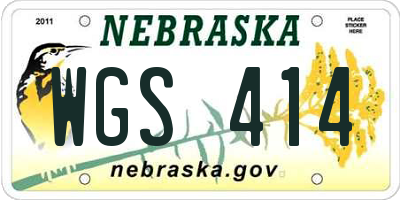 NE license plate WGS414