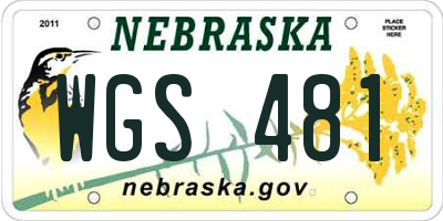 NE license plate WGS481
