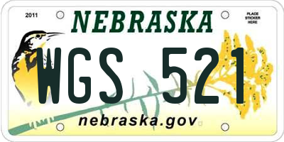 NE license plate WGS521