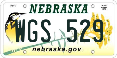 NE license plate WGS529