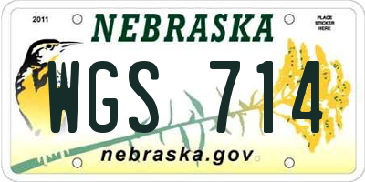 NE license plate WGS714