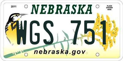 NE license plate WGS751