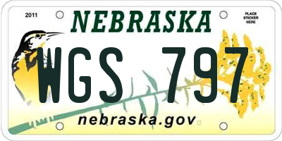 NE license plate WGS797