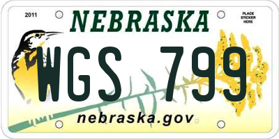 NE license plate WGS799
