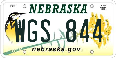 NE license plate WGS844