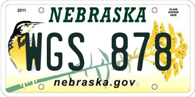 NE license plate WGS878